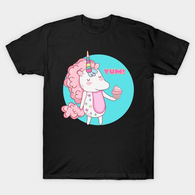 Unicorns Love Cupcakes — Yum! T-Shirt by nathalieaynie